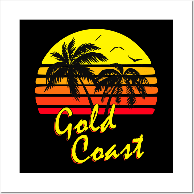 Gold Coast Retro Sunset Wall Art by Nerd_art